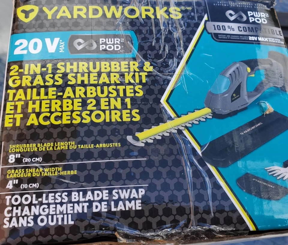 Yardworks 20V 2-in-1 Shrubber & Grass Shear Kit (No Battery) - photo 3