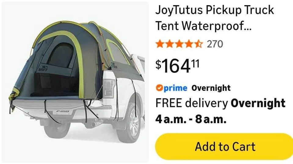NEW JoyTutus Pickup Truck Tent Lorry Camping Pavilion - photo 2