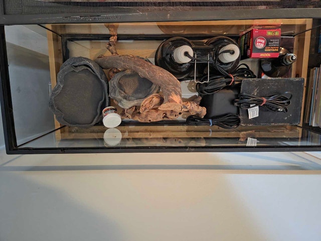 20 Gallon Reptile Terrarium w/accessories Custom Pine Stand - photo 3