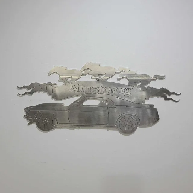 Custom 1969 MUSTANG SIHLOUETTE Wall Art Decor - Metal