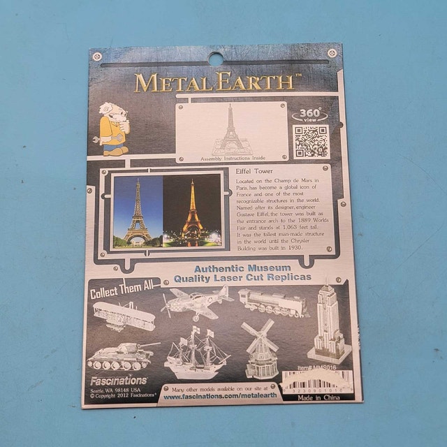 Metal Earth Eiffel Tower 3D Laser Cut Model - photo 3