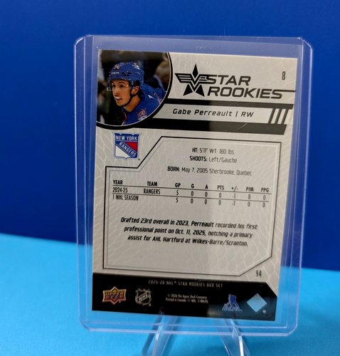 Gabe Perreault 2025-26 Upper Deck Star Rookies #8 Base RC - photo 2