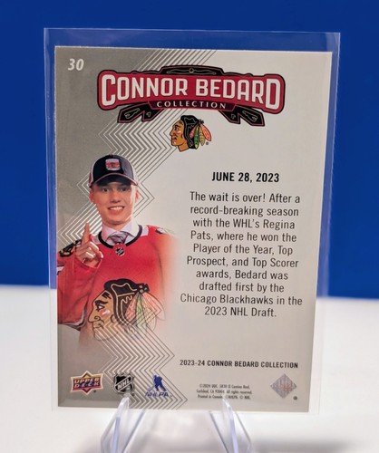 Connor Bedard 2023-24 Upper Deck Collection #30 Drafted First SP - photo 2