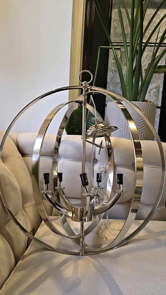Polished Chrome 5-Light Orb Chandelier