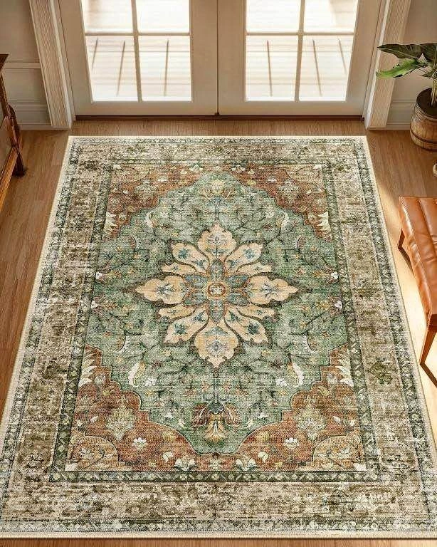 4 x 3 ft Washable Non-Slip Carpet for Living Room Bedroom
