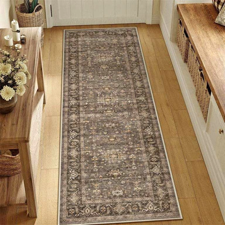 Runner Rug 6 X 2 Ft for Hallway Brown Vintage Carpet