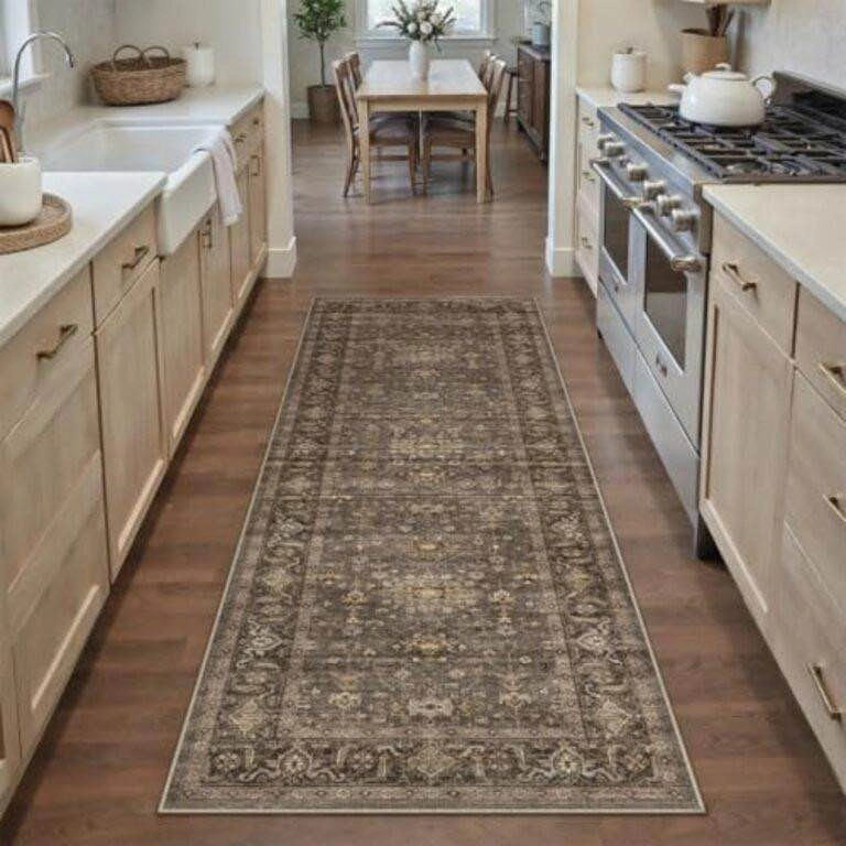 Runner Rug 6 X 2 Ft for Hallway Brown Vintage Carpet - photo 2