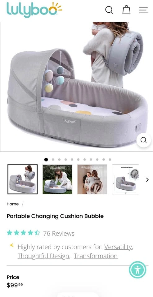Lulyboo Bassinet To-Go Portable Travel Bed & Infant Lounge