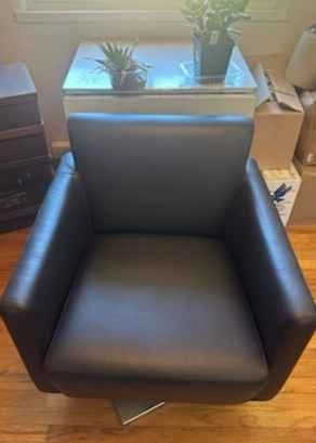 Modern Dellarobbia Leather Swivel Accent Chair – Dark Brown - photo 2