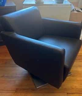 Modern Dellarobbia Leather Swivel Accent Chair – Dark Brown - photo 4