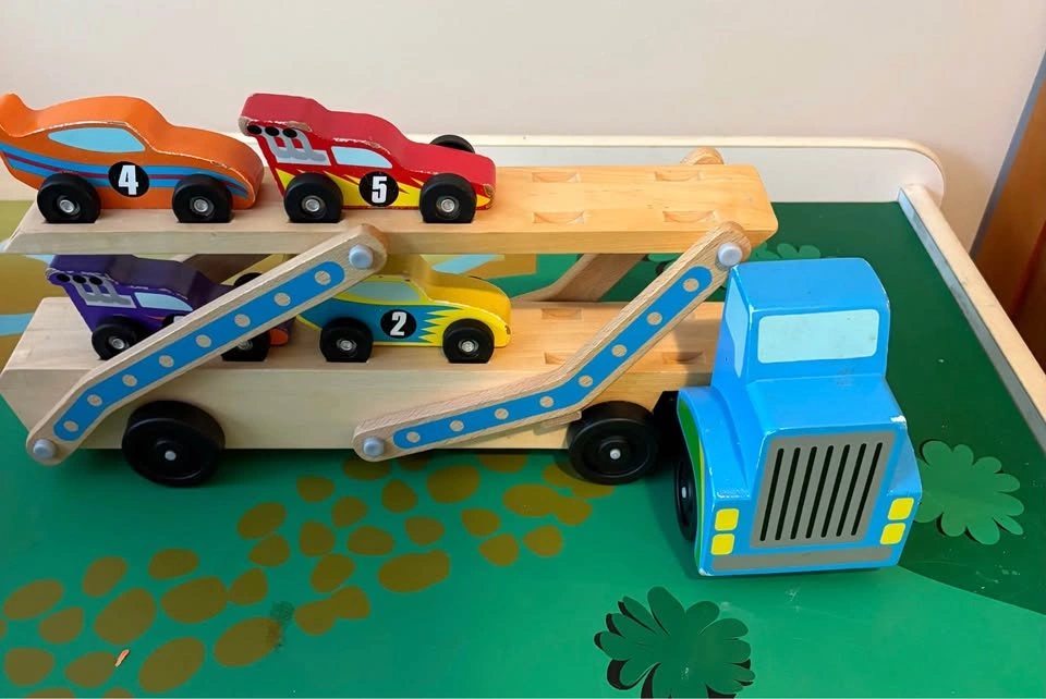 Melissa & Doug Wooden Mega Race Car Carrier (4cars) - photo 4