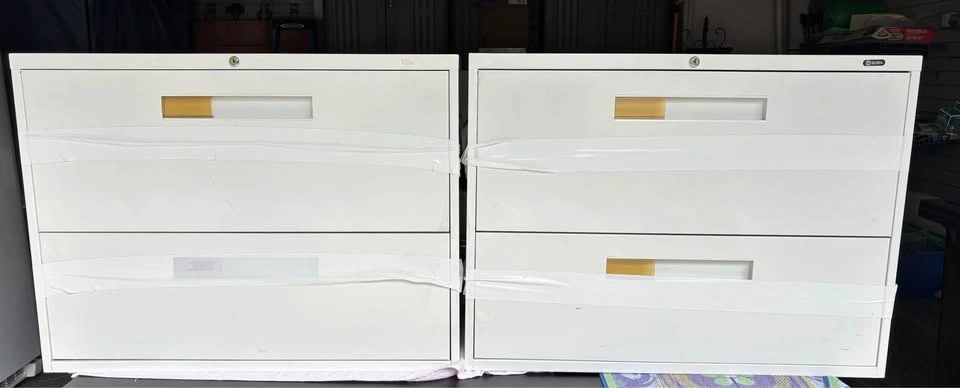 2 Global Lateral Filing Cabinets — White, 2-Drawer (Pair) - photo 2