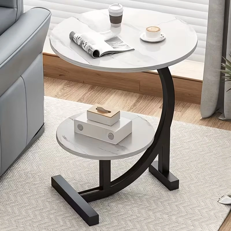 Luxury Two-tier Side Table with Dual-tier Storage Shelves - photo 2