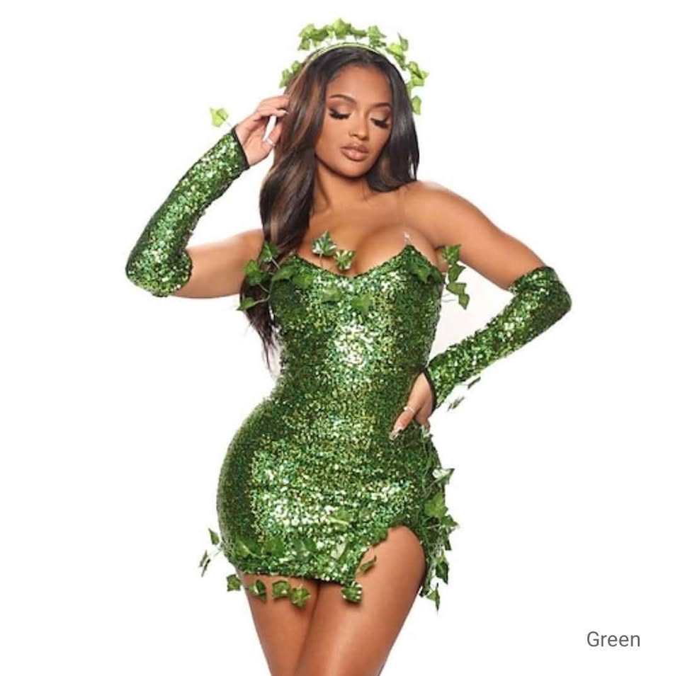 Green Sequin Poison Ivy Costume - photo 2