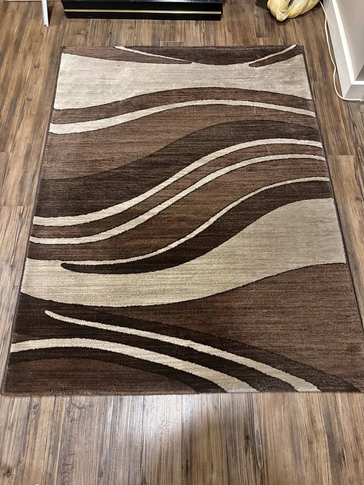Area Rug Kashan Hollywood Collection Mid-Century Modern Wave Pat