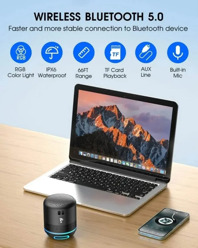 LFS Small Bluetooth Speakers Portable Wireless Speaker image indicator(7)