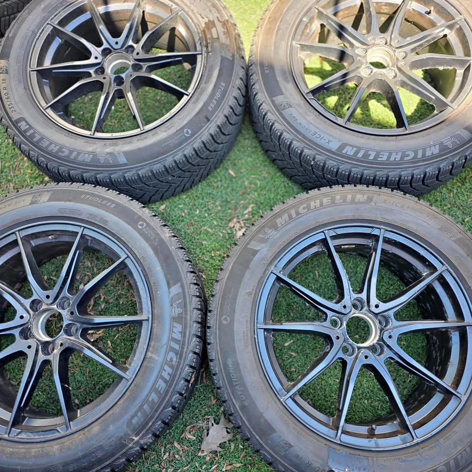 235/60/18 Michelin Winter Tires 90% Tread with Black Alloy Rims