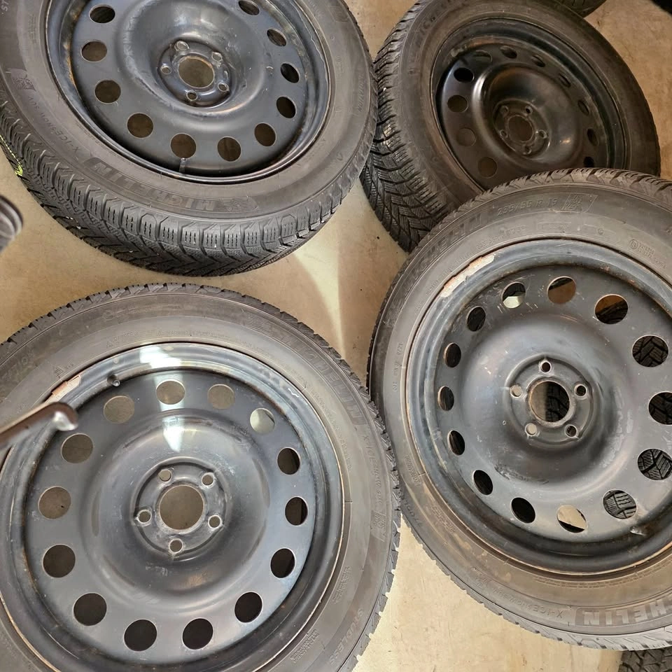 235/55/19 Michelin winter tires 85% tread with steel rims 5x114.