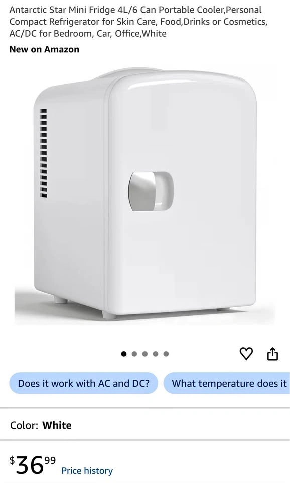 Mini Fridge 4L/6 Can Portable Cooler
