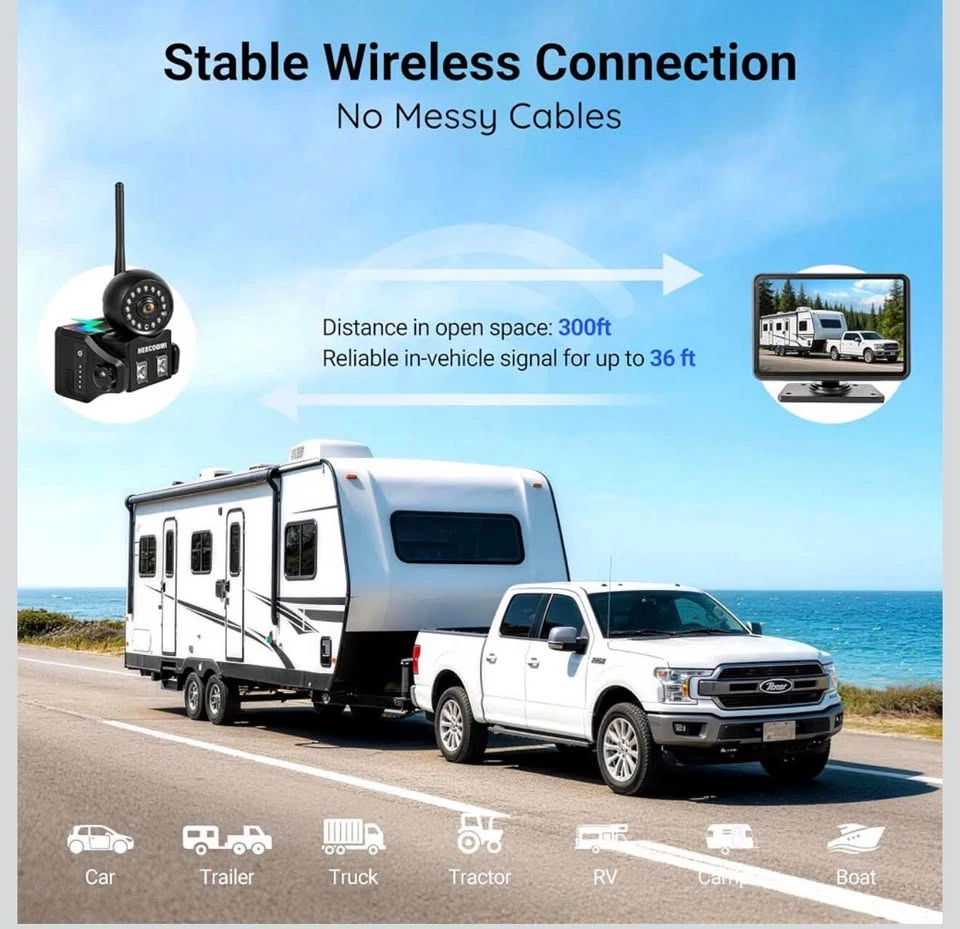 Magnetic Wireless Backup Camera Solar with 7" 1080P Monitor - photo 5