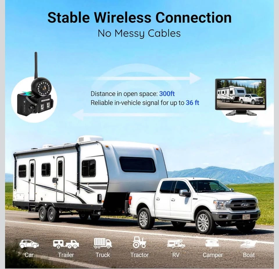 Magnetic Solar Wireless Backup Camera + 10.1" HD DVR for RV - photo 5
