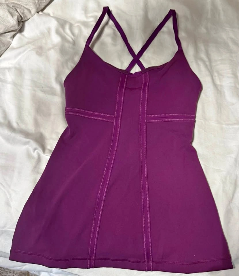 Lululemon Purple Patience Cross Back Athletic Tank Top Size 4