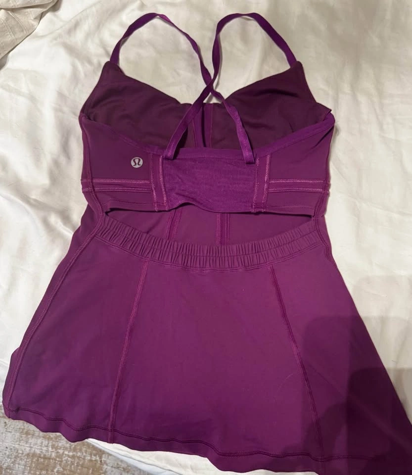 Lululemon Purple Patience Cross Back Athletic Tank Top Size 4 - photo 4