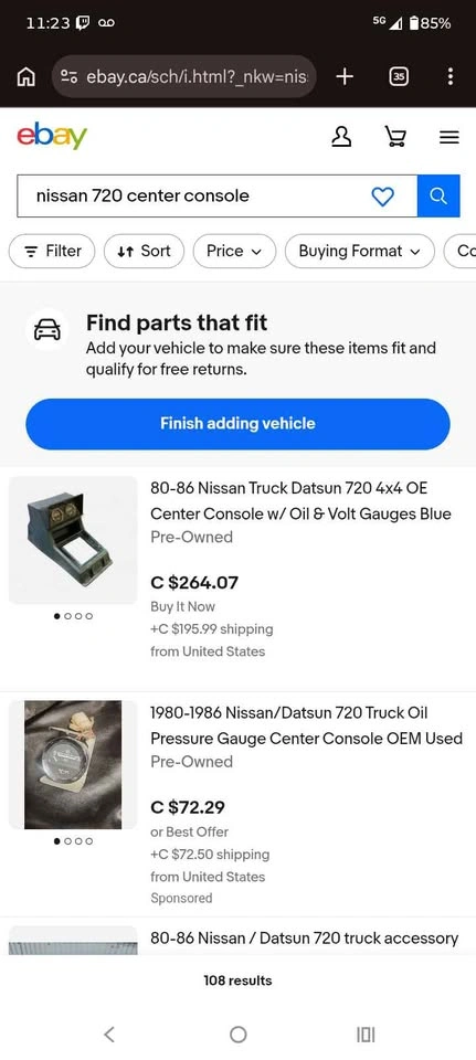 1980-1986 Nissan Datsun 720 Center Console - photo 4