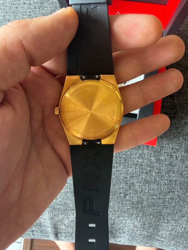 Tissot PRX 40mm Gold Quartz Watch Black Strap - photo 3