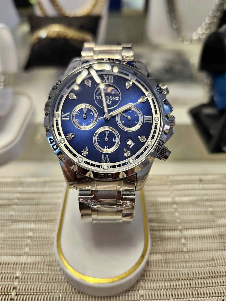 Veadons 1985 Chronograph Watch with Blue Dial