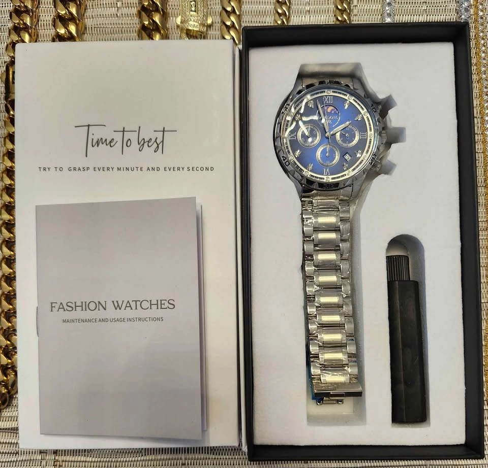 Veadons 1985 Chronograph Watch with Blue Dial - photo 2
