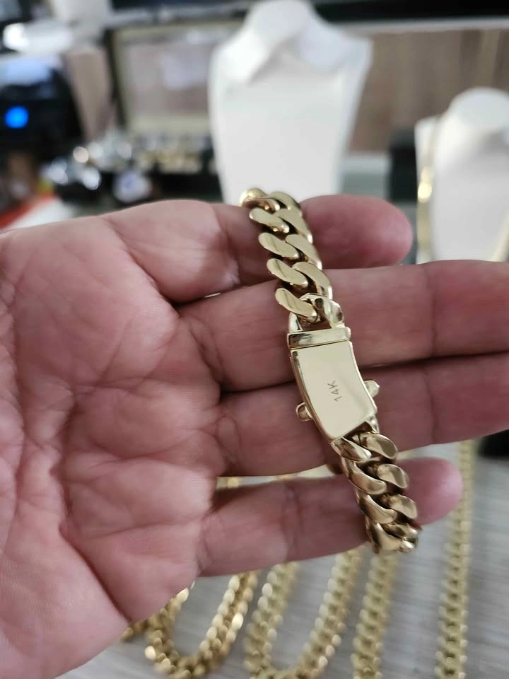 14K Gold Vacuum Plated Monaco Cuban Link Bracelet - photo 3