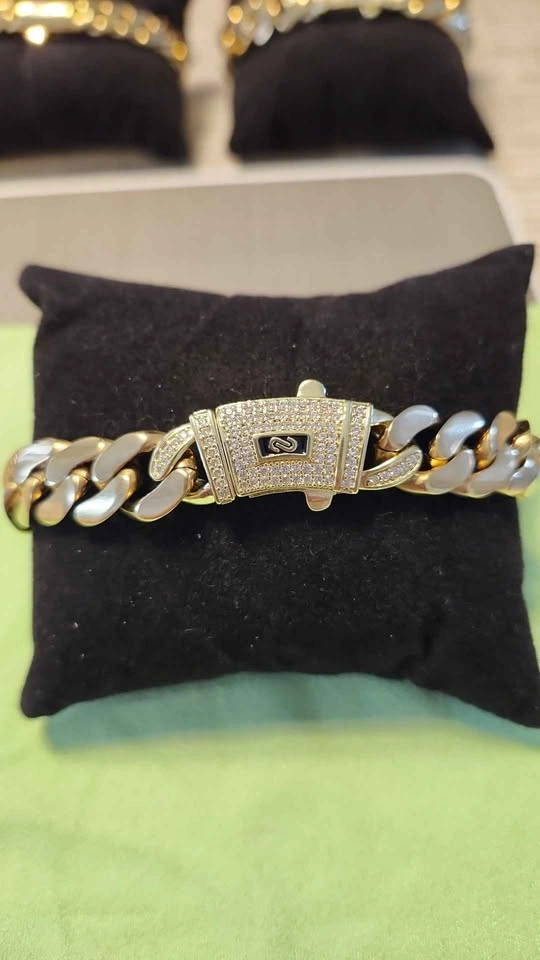 14K Gold Vacuum Plated Monaco Cuban Link Bracelet - photo 4