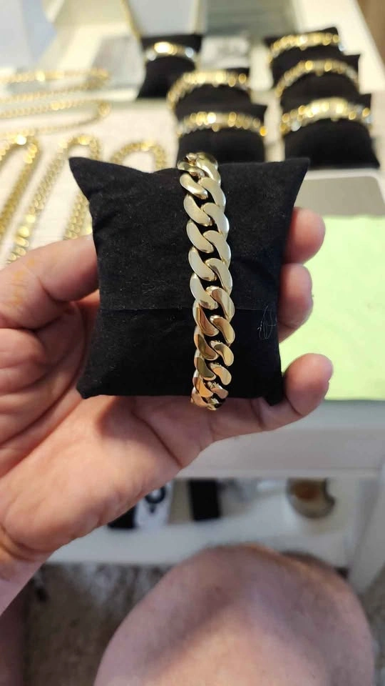 14K Gold Vacuum Plated Monaco Cuban Link Bracelet - photo 5