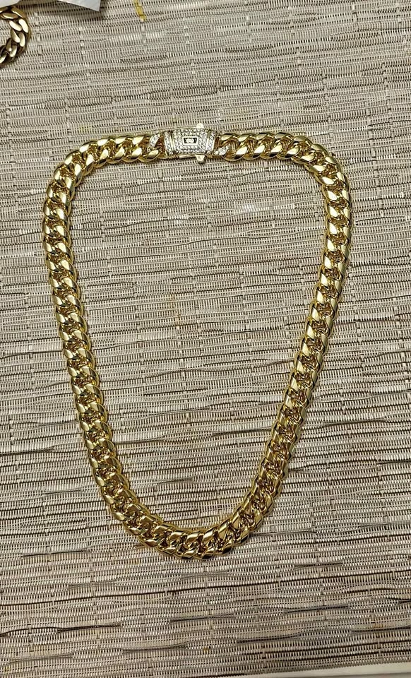 14K Gold Plated Cuban Link Chain Necklace