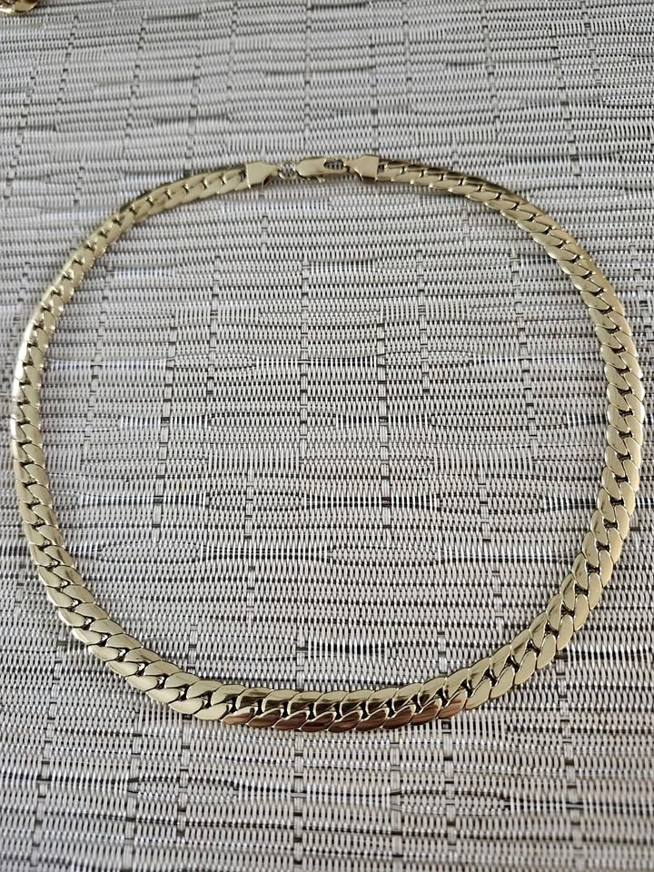 14K Gold Plated Curb Link Chain Necklace