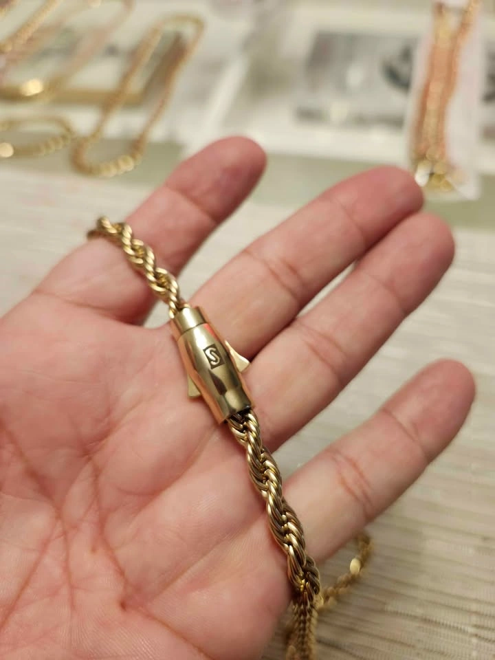 Solid 14K Gold-Vacummed Gold Plated Rope Chain Necklace - photo 4