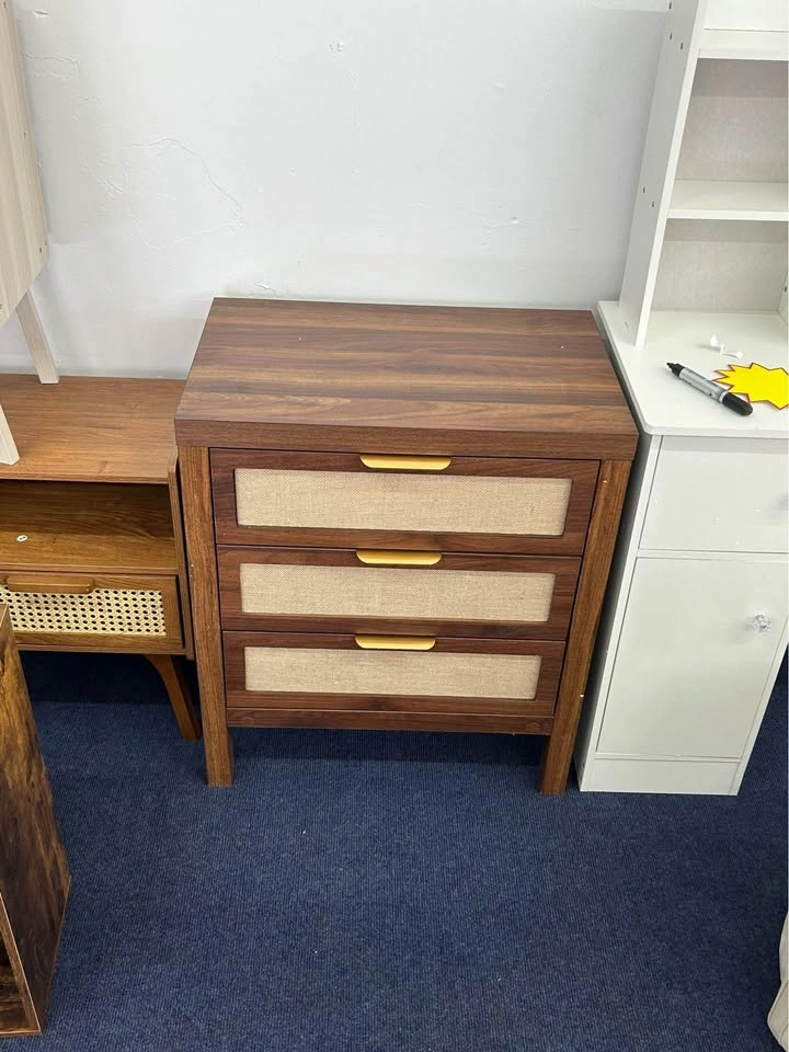 Brand New Walnut Bedside Table, 3-Tier Wooden Nightstand - photo 3