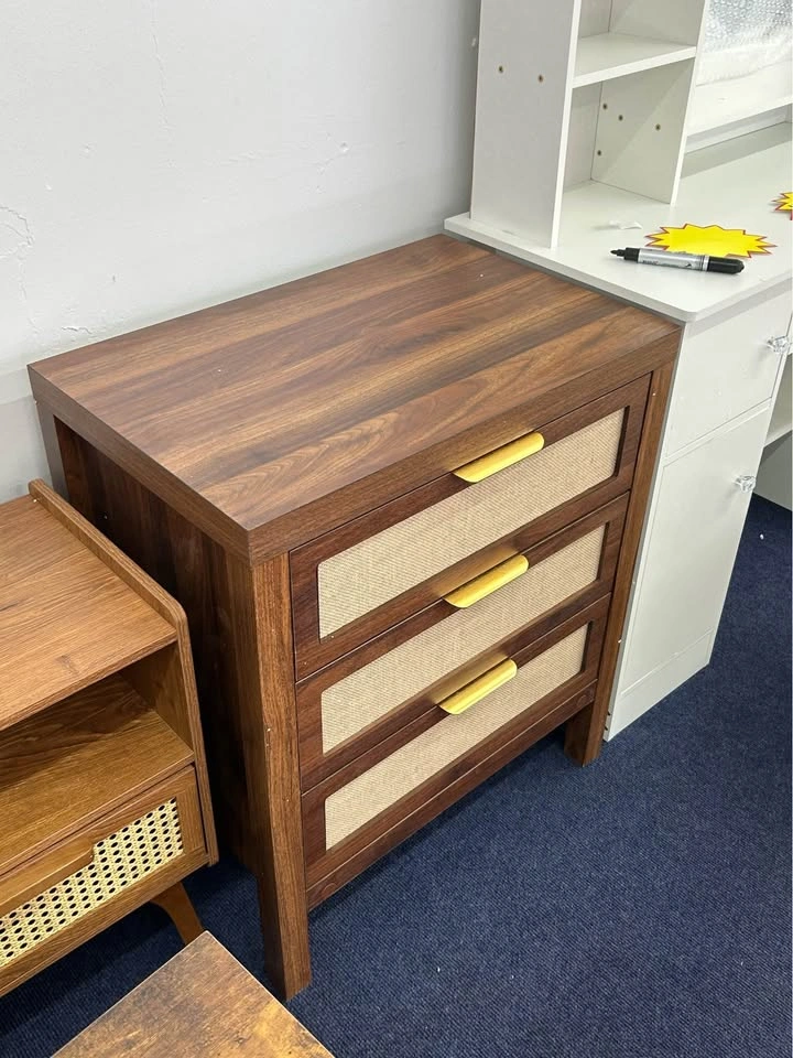 Brand New Walnut Bedside Table, 3-Tier Wooden Nightstand - photo 4