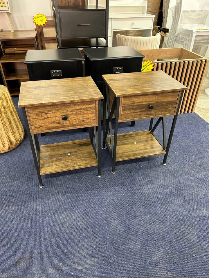 Set of 2 Modern Bedside Nightstands, Fully Assembled - photo 3