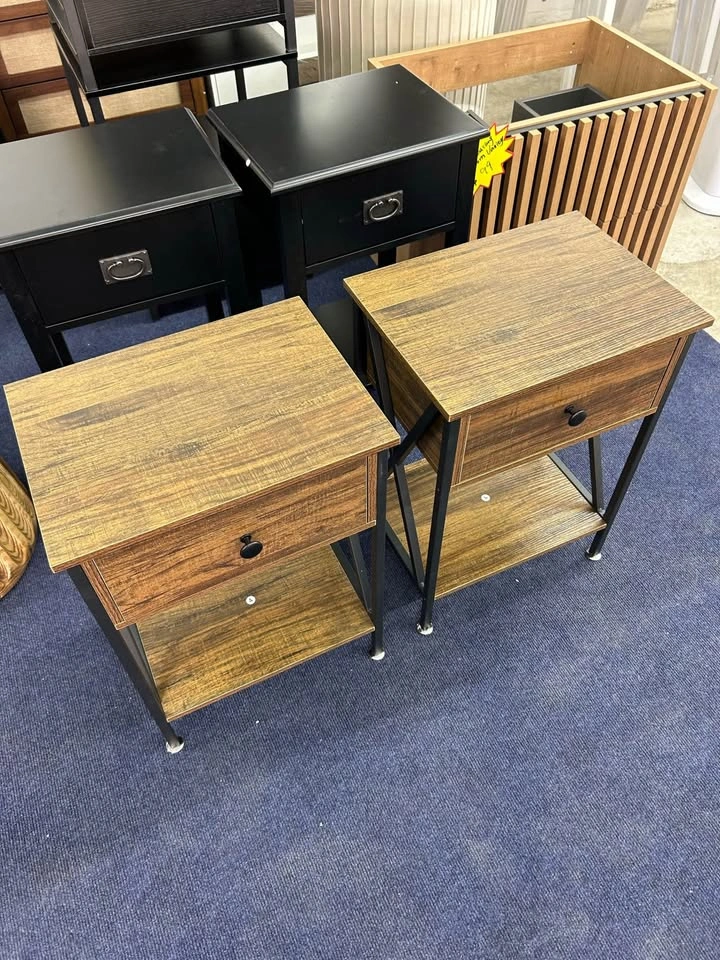 Set of 2 Modern Bedside Nightstands, Fully Assembled - photo 4