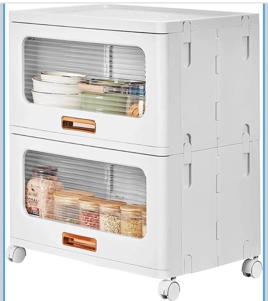 Storage Cabinet with Drawer and Stackable Bins