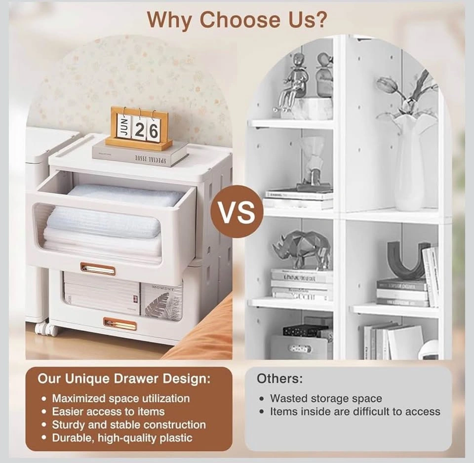 Storage Cabinet with Drawer and Stackable Bins - photo 3
