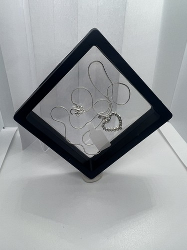 LondonOne Heart Pendant Necklace Silver Tone Rhinestone NWT