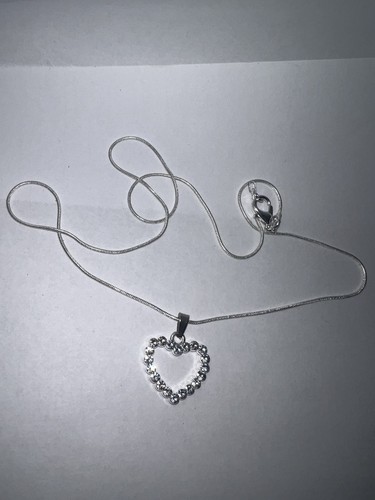 LondonOne Heart Pendant Necklace Silver Tone Rhinestone NWT - photo 2