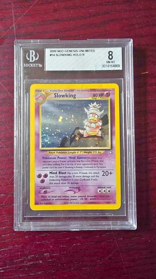 Beckett BGS 8 2000 Neo Genesis Unlimited Slowking Holo #14