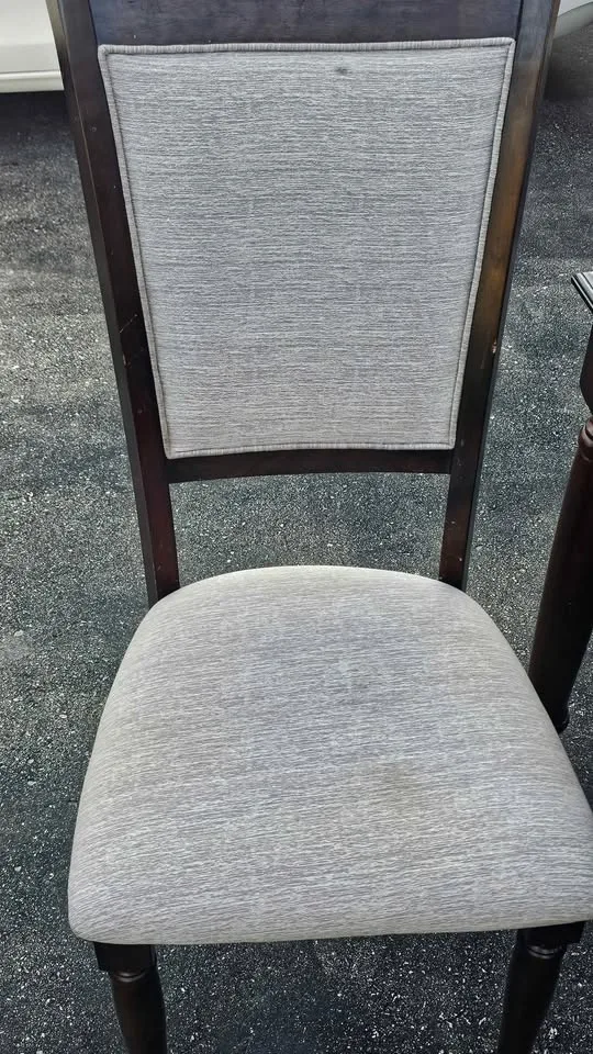 SOLID WOOD DINING TABLE WITH 6 WOODEN CHAIRS. $300 or BO image indicator(4)
