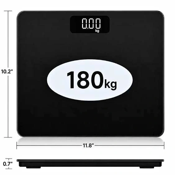 Digital Body Weight Scale — LCD Display, Tempered Glass