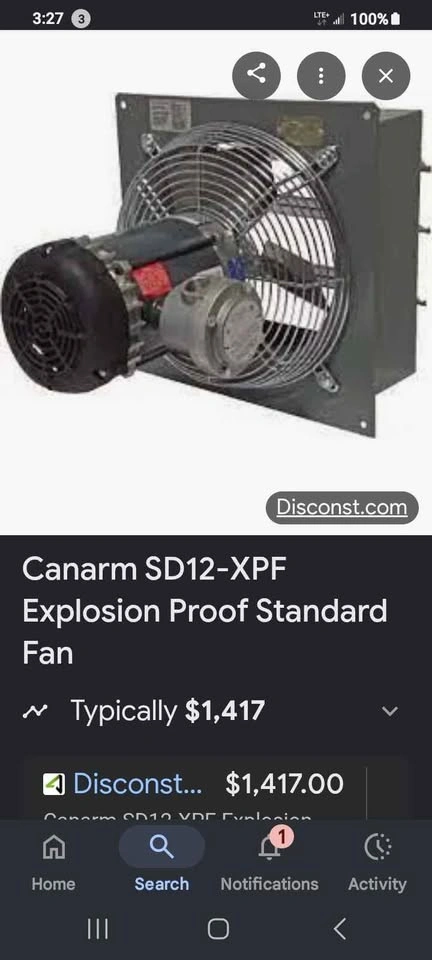 Canarm SD12 XPF Explosion Proof Exhaust Fan 1650cfm - photo 4