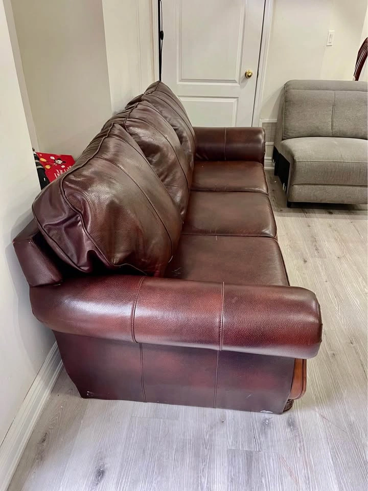 Dark Brown Genuine Leather Sofa - photo 4